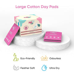 SafeStree Rash Free Cotton Large Sanitary Pads Day Pack Of 14