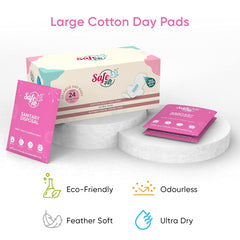 SafeStree Rash Free Cotton Large Sanitary Pads Day Pack Of 24